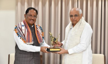 मुख्यमंत्री श्री विष्णु देव साय ने गांधीनगर में गुजरात के मुख्यमंत्री श्री भूपेंद्र पटेल से की सौजन्य भेंट